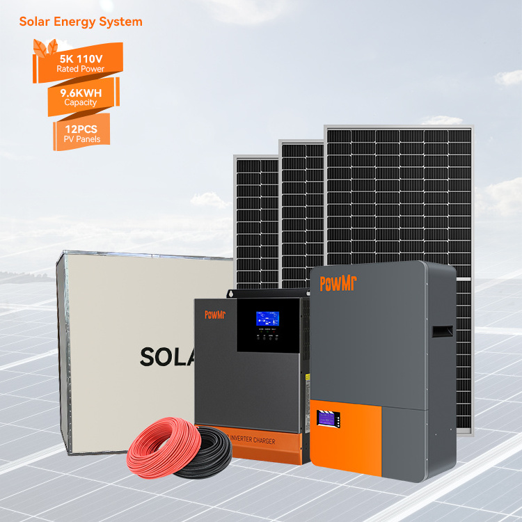 PowMr 5KW 110V 9.6KWH Solar Mounting System Suitable for daily power consumption  battery  ALL-IN-ONE Residential Storage System