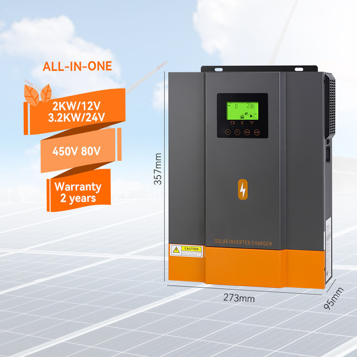 PowMr 2KW 12V Solar Inverter 3.2KW 24V All-In-One Inverter 80A Mppt Charge Controller 200V Off-grid Inverter