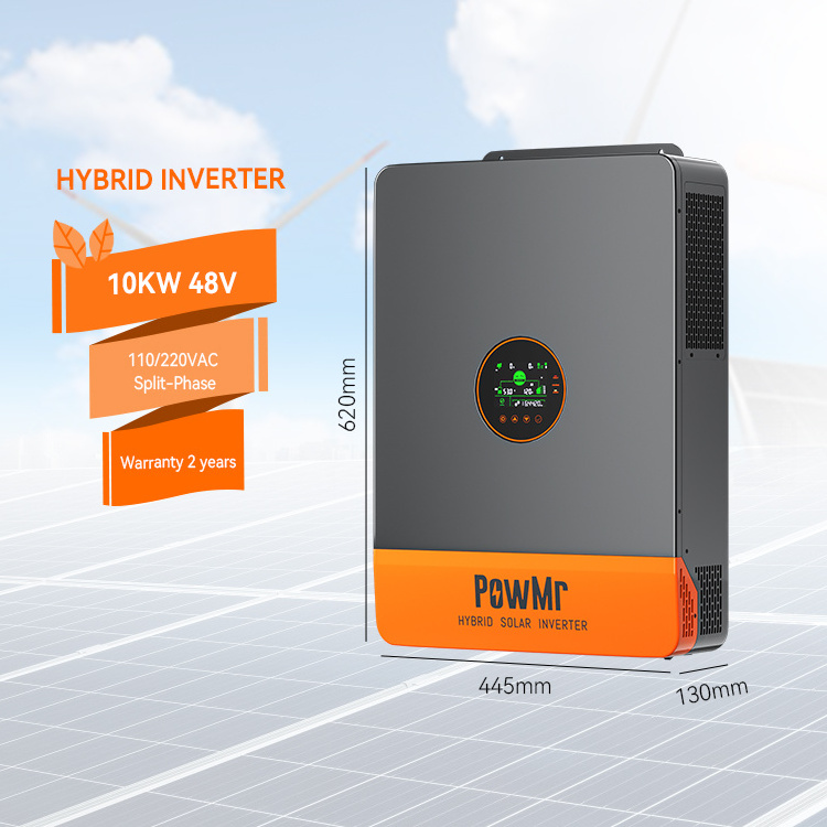 PowMr 48V 110V/240V 10KW On Grid Off Grid All In One Inverter Charger Hybrid Solar Inverter for LiFeP04 And Lead Acid Battery