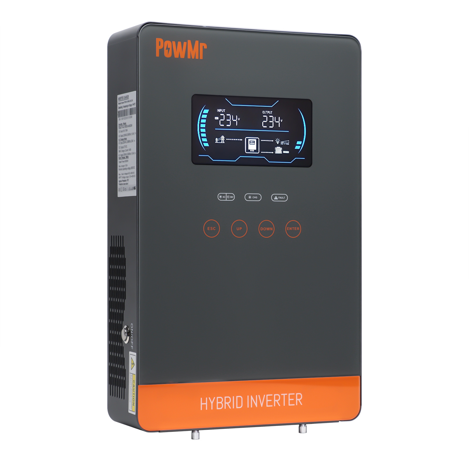 PowMr 4500W 24V Hybrid Inverter MPPT 230V Pure Sine Wave Solar Inverter 220V Hybrid Solar Inverter  For Solar System