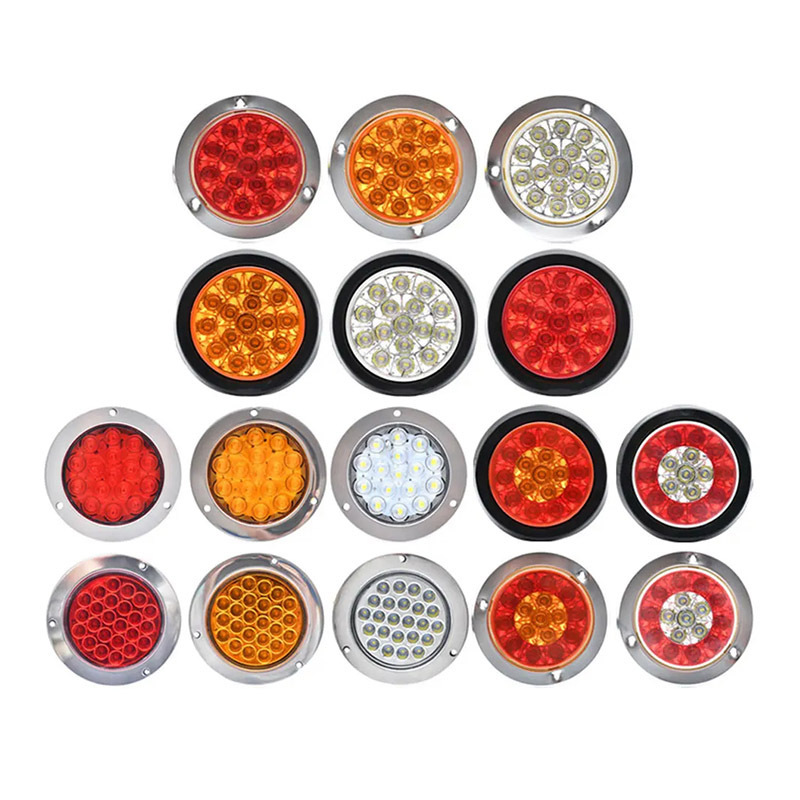 Wholesale Truck Lights Led Tail Side Marker 4inch Round Truck Trailer Tail Signal Led Lights Lamp 12v 24v Truck Rear Lights