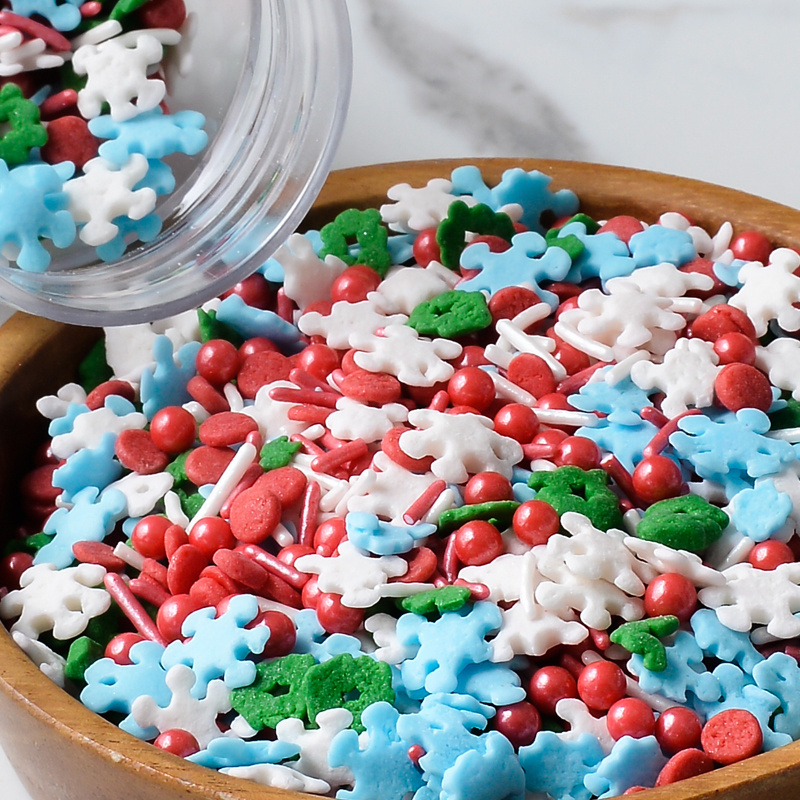 Manufacturer confetti candy edible sprinkles candy mix jimmies sugar beads wholesale cutting shaped sprinkles with round shaped