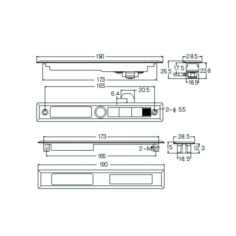 Foshan Manufacturer Aluminum Sliding Window touch lock sliding Window Hardware for sliding door and window