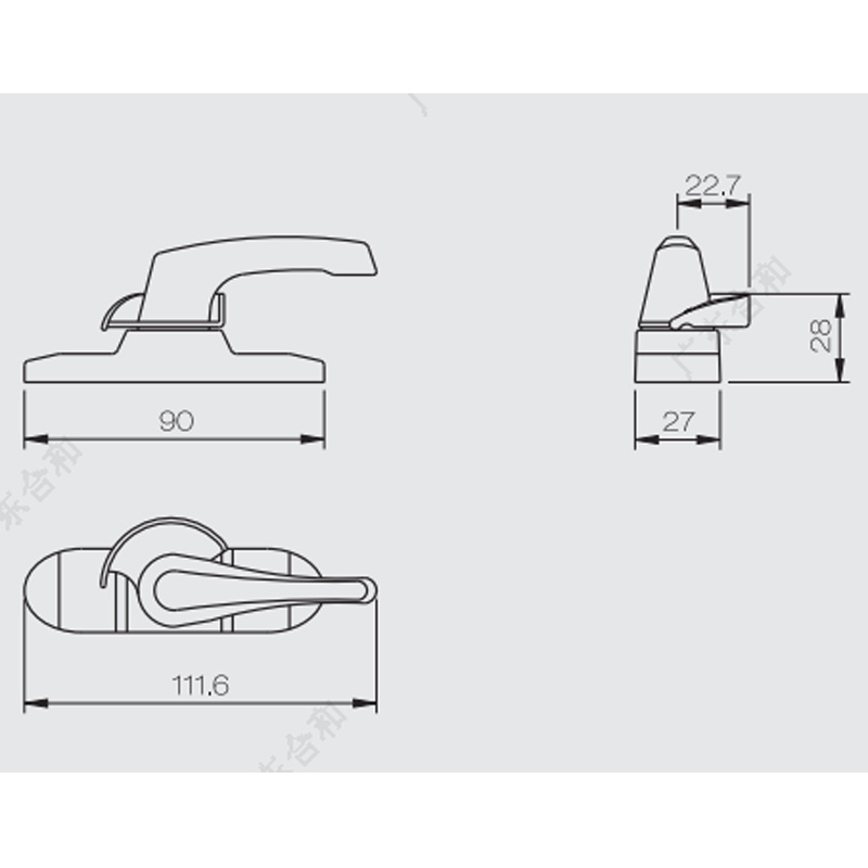 UPVC Sliding Window And Door Sash Crescent Lock PSB07