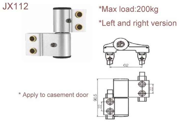 Aluminium alloy 3D casement door adjustable hinge