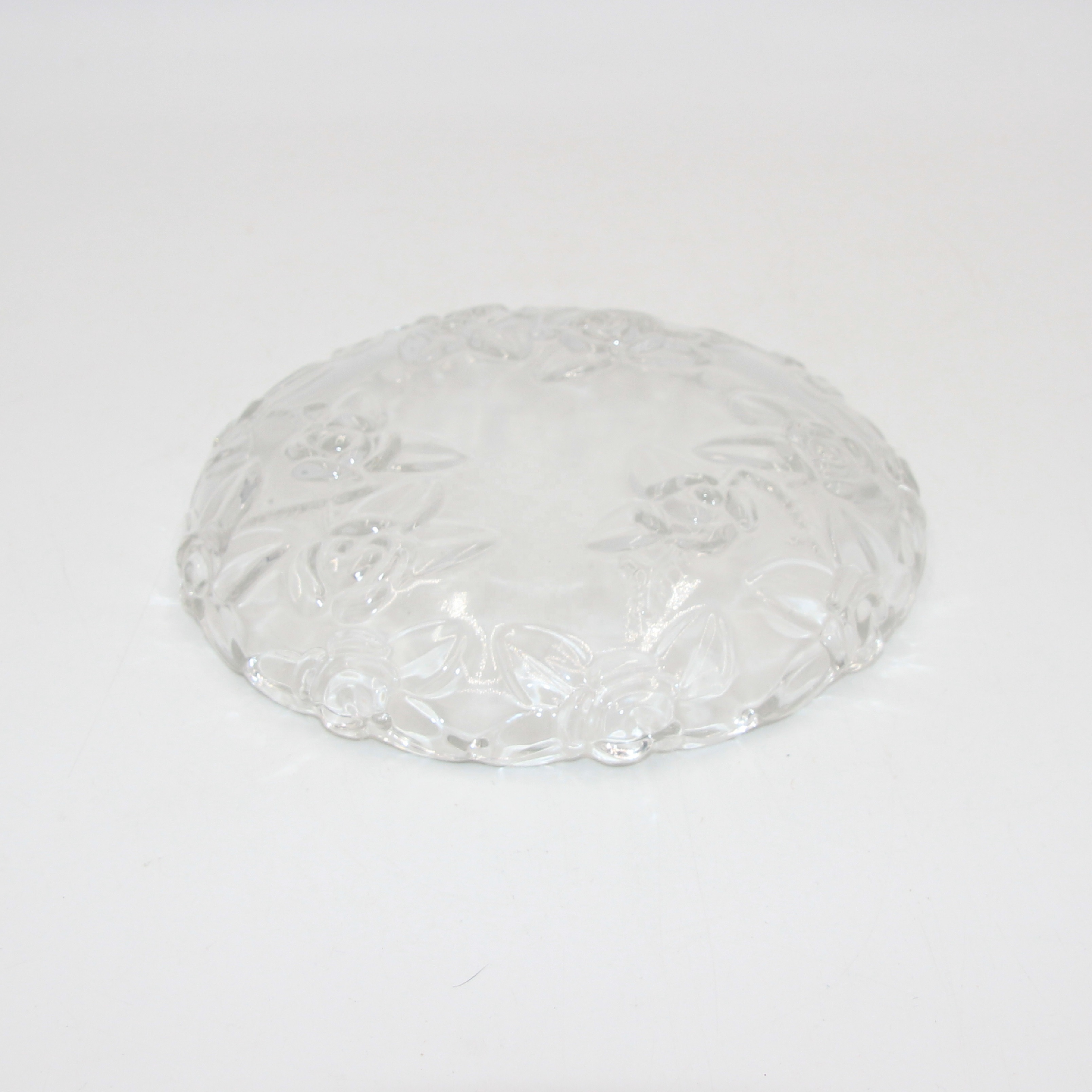 Vintage Flower Petals Unusual Fruit Plate Clear Glass Dish for Foof Container