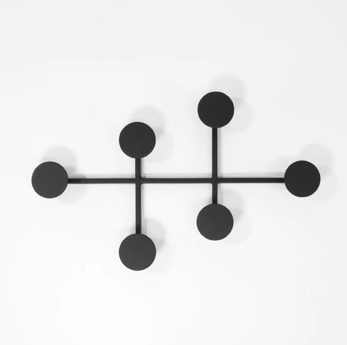 Modern Wall Mounted 6 Hooks Black Metal Hanging Towel Coat Rack