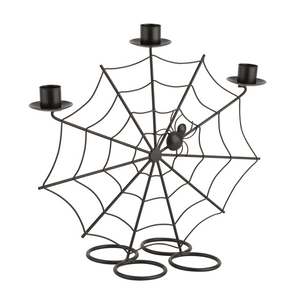 Halloween Decor Spider Web Black Metal Candelabra Metal Tealight Candle Holders