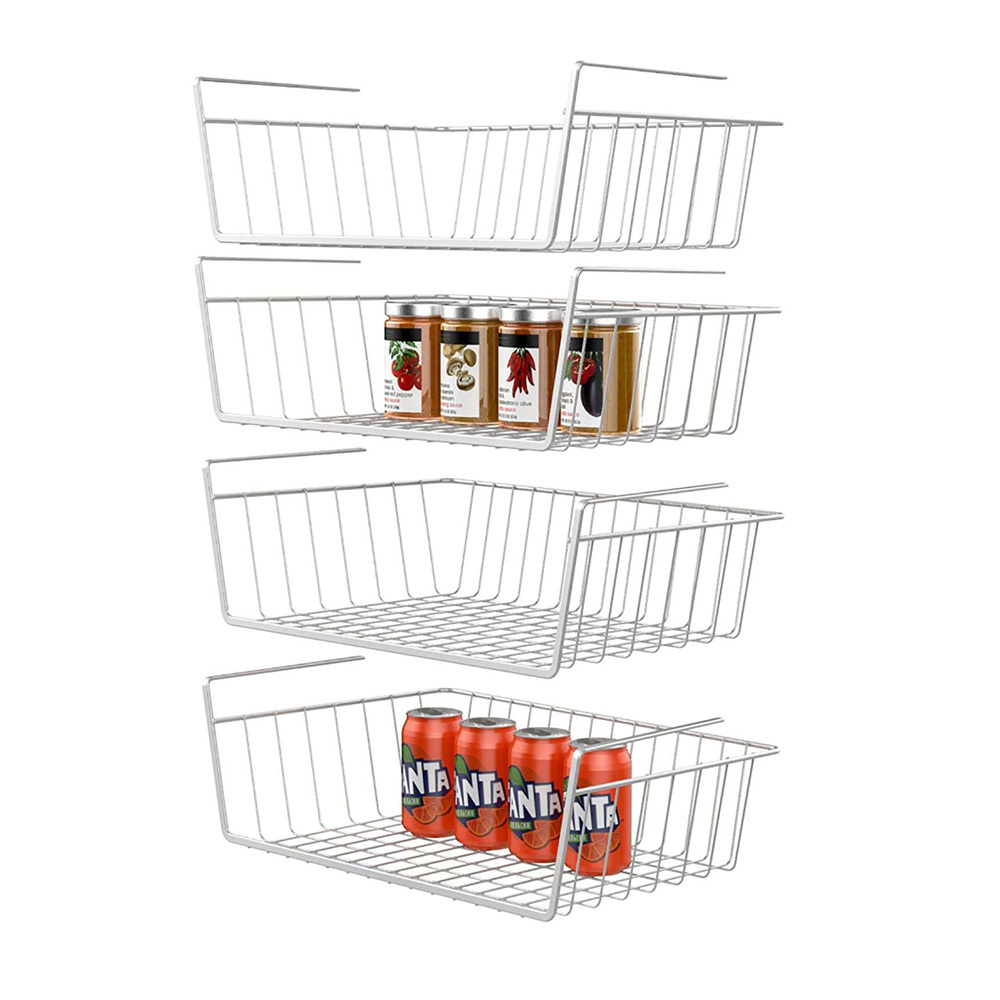 Set of 4 Kitchen Furniture Iron Hardware Storage Organizer Cabinet Under Shelf Hanging Baskets