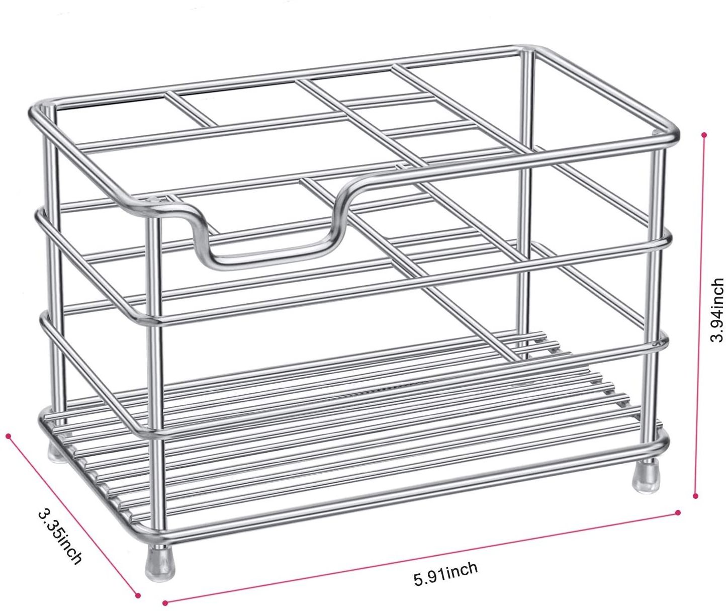 Unique Stainless Steel Bathroom Toothpaste Holder Stand Storage Rack Metal Toothbrush Holder