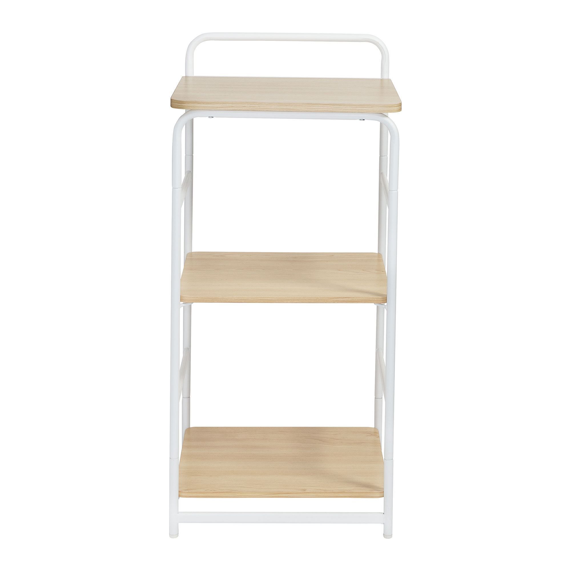 Home Organization Decorative White 3-Tiers Wood Metal Shelf for living room bedroom