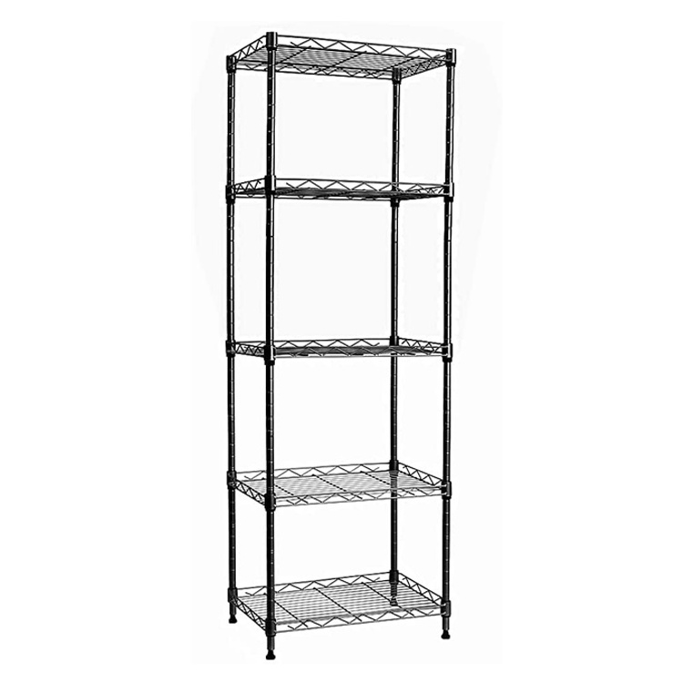 5 Tier Metal Storage Rack Shelf Standing Storage Shelf Units for Laundry Bathroom Kitchen Pantry