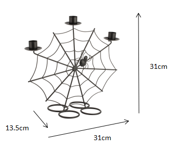 Halloween Decor Spider Web Black Metal Candelabra Metal Tealight Candle Holders