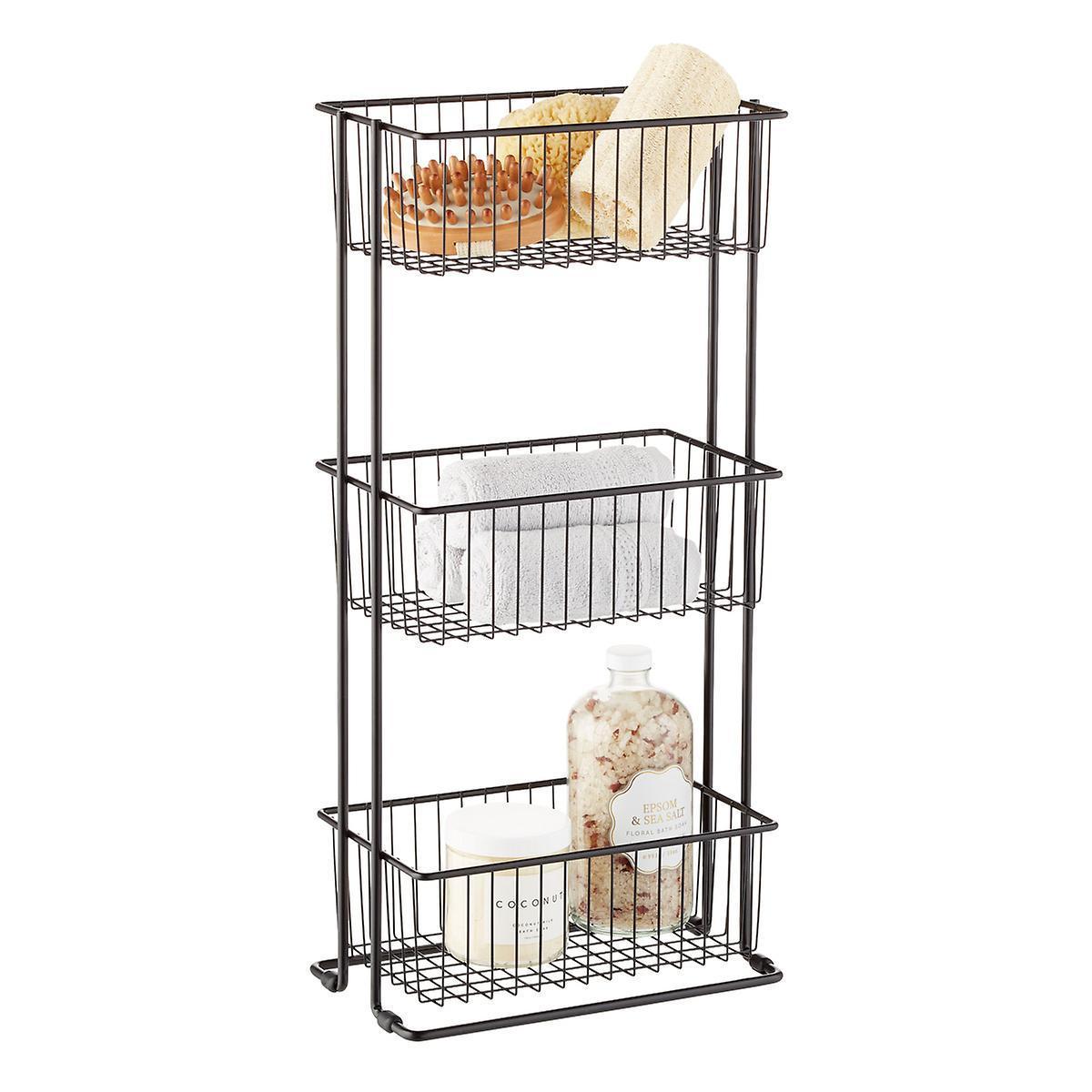 Metal 3-Tier  Wire  Stand Storage Basket Bins Shelving Unit