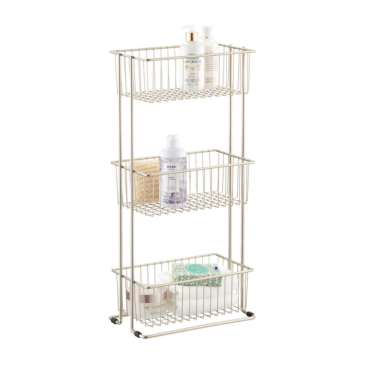 Metal 3-Tier  Wire  Stand Storage Basket Bins Shelving Unit