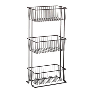 Metal 3-Tier  Wire  Stand Storage Basket Bins Shelving Unit