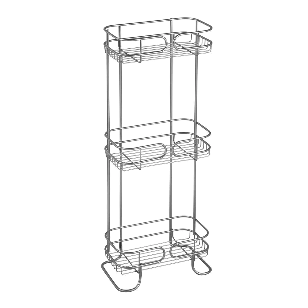 Kitchen Living Room Bathroom Organizer Metal 3 tier Metal Bath Storage shelf Rack Floor Shower Caddy