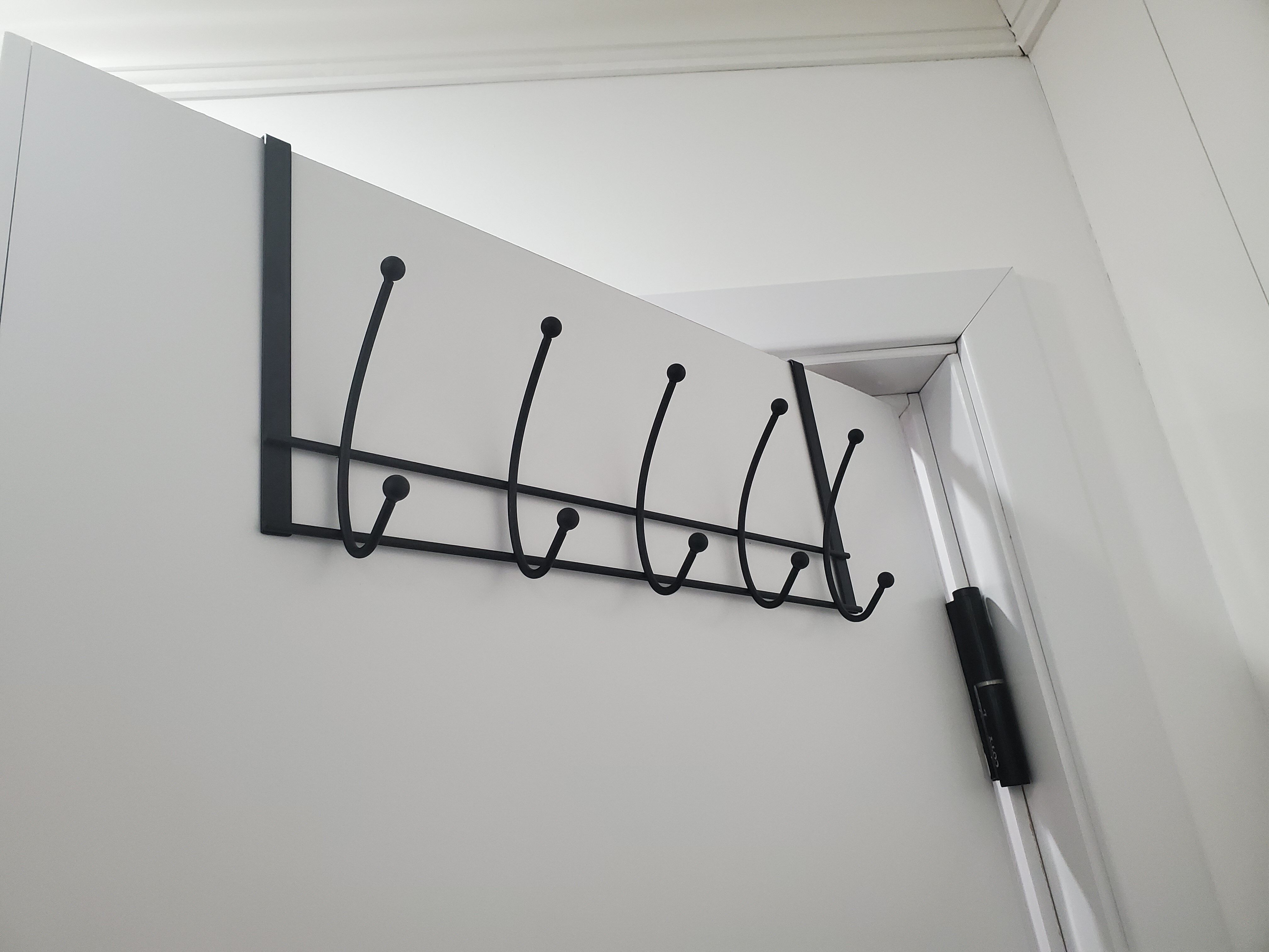 home bathroom closet organizer wall mount metal iron towel rack adjustable hanging double over the door hooks