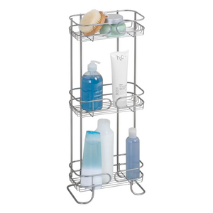 Kitchen Living Room Bathroom Organizer Metal 3 tier Metal Bath Storage shelf Rack Floor Shower Caddy