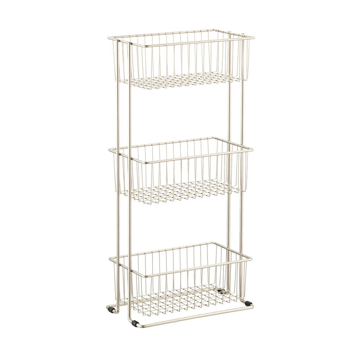 Metal 3-Tier  Wire  Stand Storage Basket Bins Shelving Unit