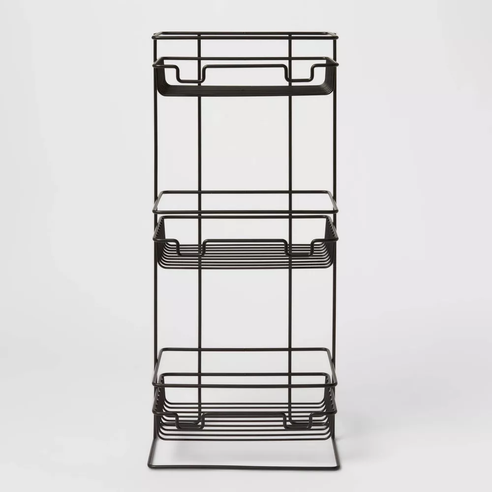 Bathroom Accessories Modern Bath Organizer Metal Wire Floor Caddy 3 Tier Bath Shower Storage Tower Holder