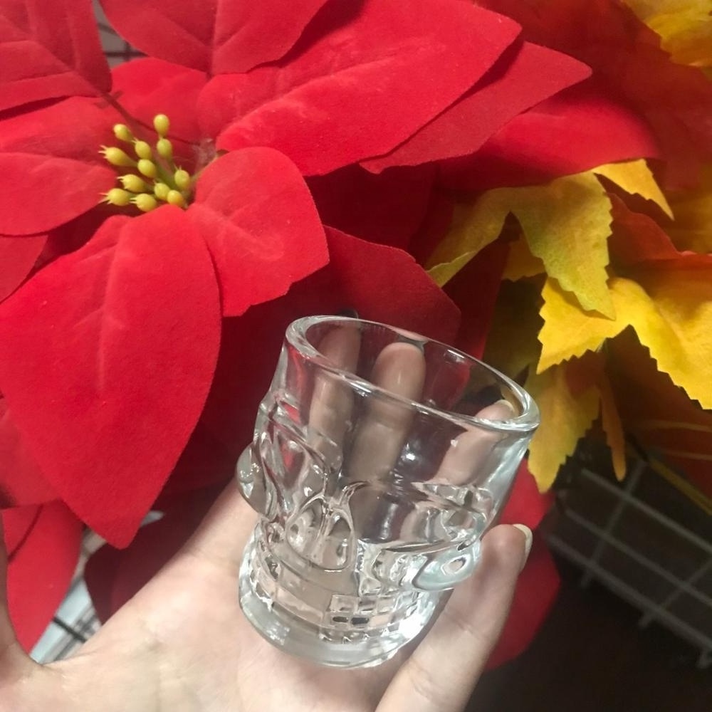 Clear Skull Shot Glass Holiday Drinking Glass Home for Halloween Wine Glasses Personality Whiskey Glasses Sustainable 50,000pcs