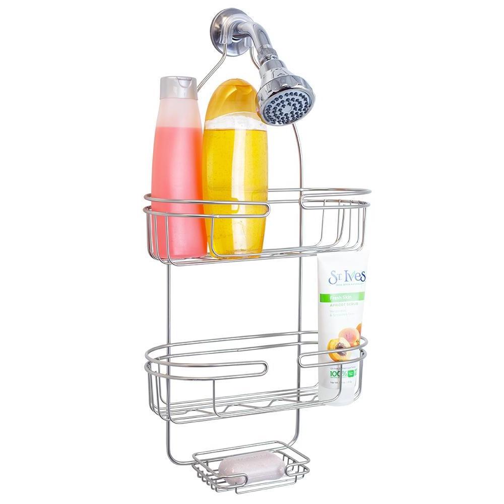 Bathroom Shower Accessories 3 Tier Storage Shelf Black Metal Large Shower Caddy