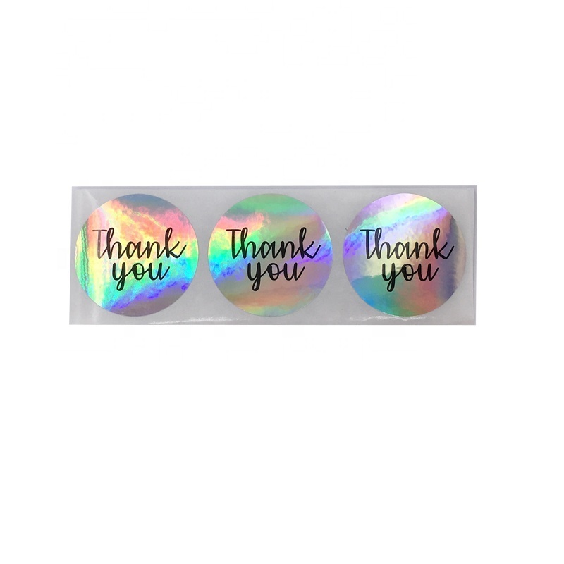 Shenzhen HeHuan Kiss Die Cut sticker Thank you Vinyl label with CMYK RGB printing