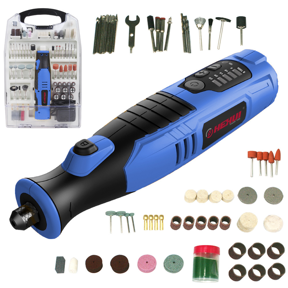 Hehui 8V Cordless Variable Speed Electric Mini Rotary Tool Hand Tool Grinder Set Kit Charging Rotary Tool