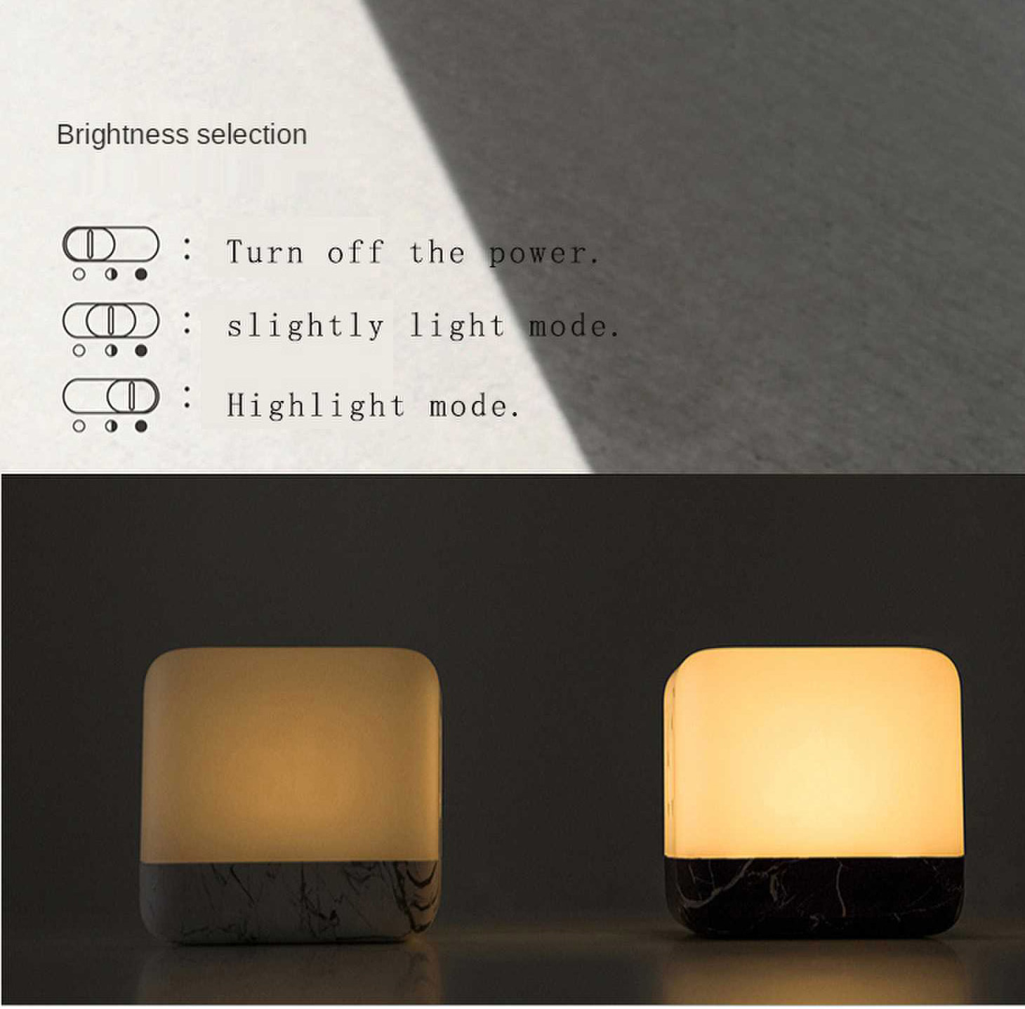 Supplier of cube flip desk lamp sleep rechargeable night lamp bedside flip timing simple led night light