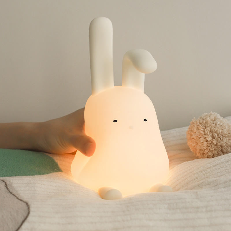 Kids Gift Silicone Anime Rabbit Kids Night Bunny Lamp Foldable Hanging Cute Baby Bunny Night Light For Room