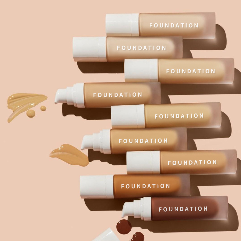 Wholesale 50 Colors Cream Face Foundation Makeup Custom Logo Water Proof and Matte Full Coverage Private Label Liquid Foundation