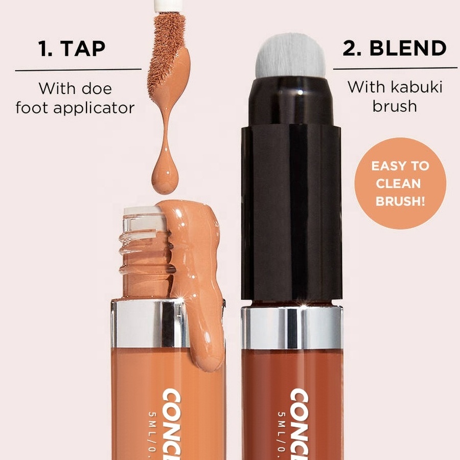 Custom Logo Face Cosmetics Foundation Concealer Private Label Vegan Cruelty Free Makeup Creamy High Definition Liquid Concealer