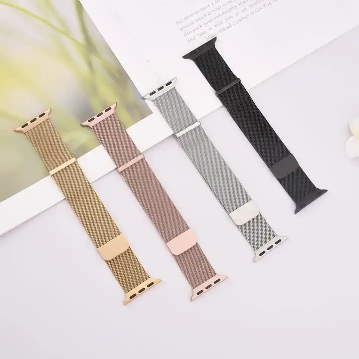 New Milanese Loop Stainless Steel Watch Band Strap 38/42mm Band Accessories for Apple Watch Strong Magnetic Replacement Bracelet