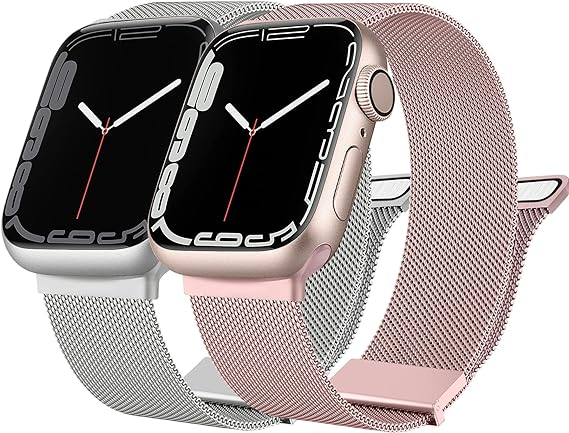 Milanese Watch Band for Apple Watch Series 8 7 6 Stainless Steel Magnetic Loop Straps for iWatch 41mm 45mm