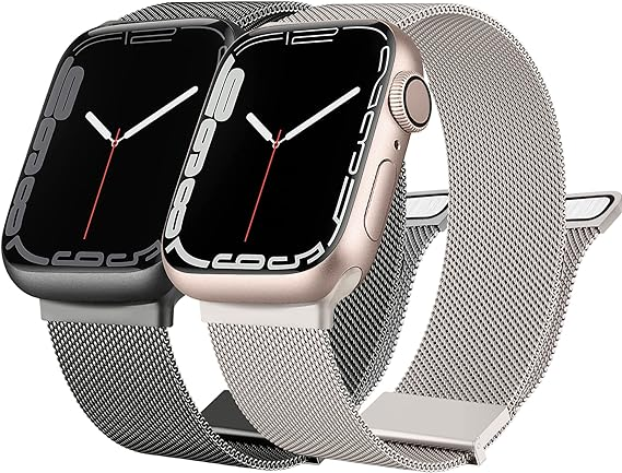 Milanese Watch Band for Apple Watch Series 8 7 6 Stainless Steel Magnetic Loop Straps for iWatch 41mm 45mm