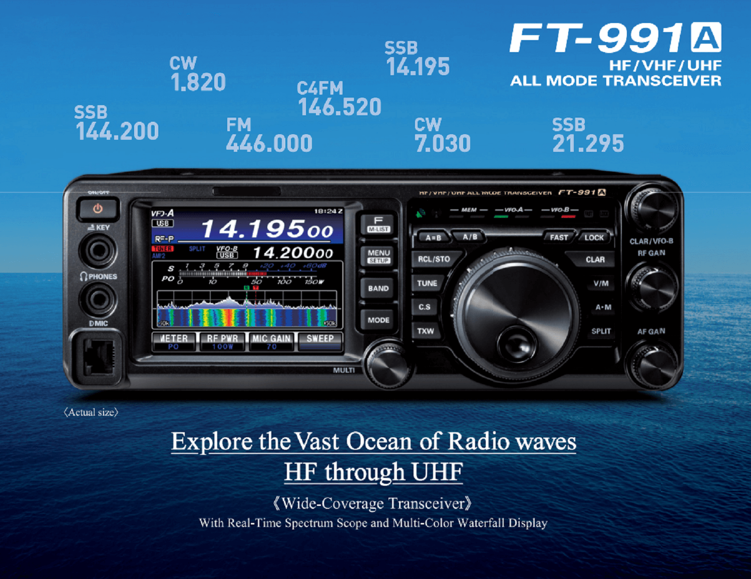 Yaesu FT-991A ft-991 dual bander All Mode TFT touch screen HF VHF UHF ham CB Vehicle Mouted Car Radio transceiver walkie talkie