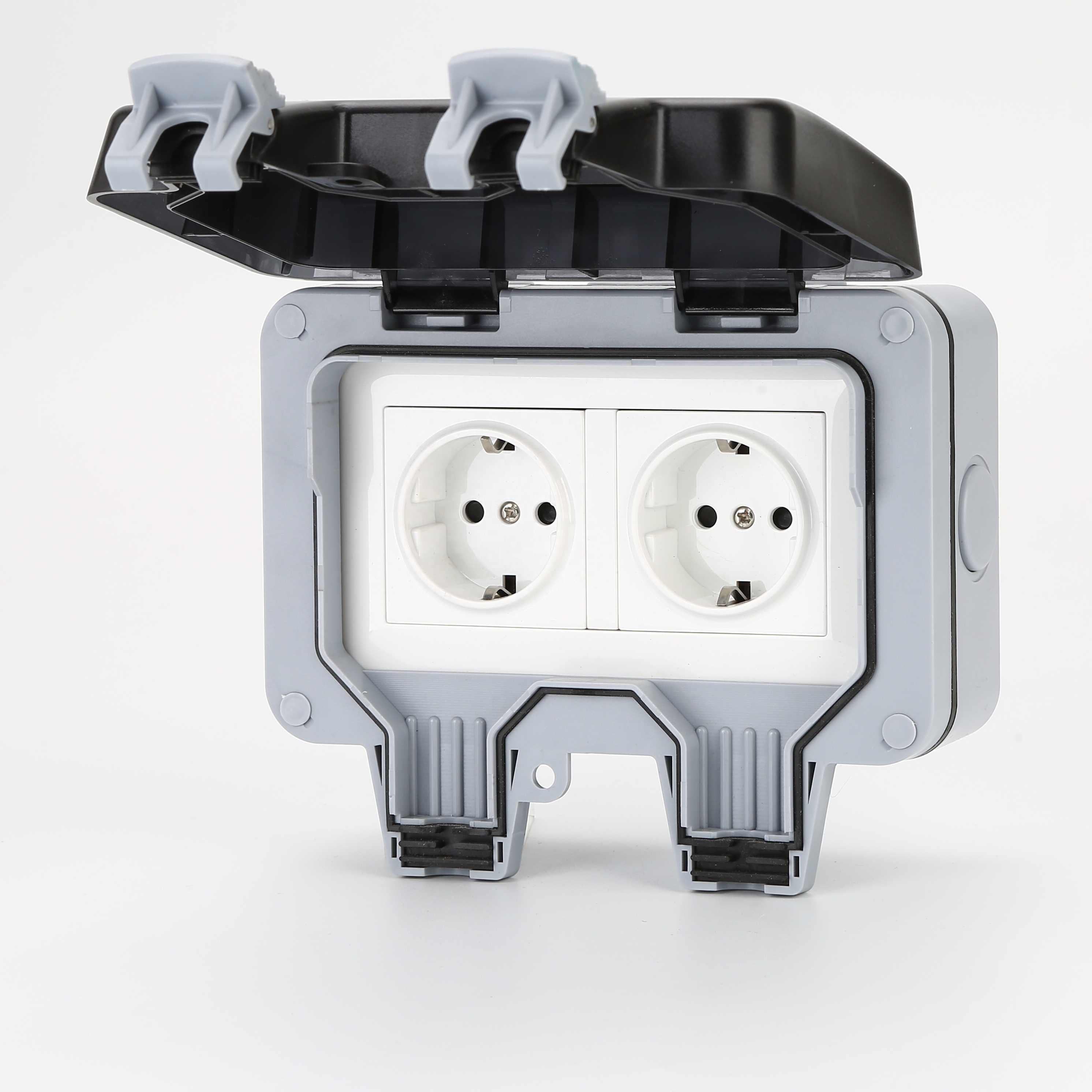 Height MP22-G IP66 German Type Outdoor Electrical Water Switch Socket Plastic Enclosure