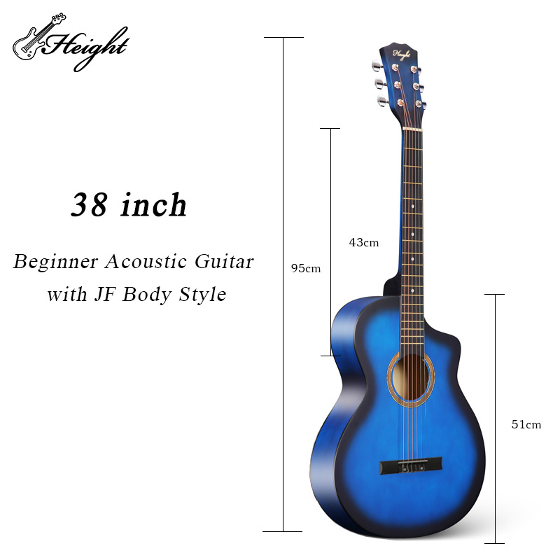 Wholesale China OEM service okoume neck acoustic guitars matte finishing professional acoustic guitar 38 for beginner