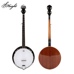 HTBJ5-18 banjo ukulele 5 string drum skin sapele banjo with 18 Brackets cheap banjo