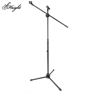 Metal Microphone Stand Double Chuck Crossbar Plastic Connector Stable