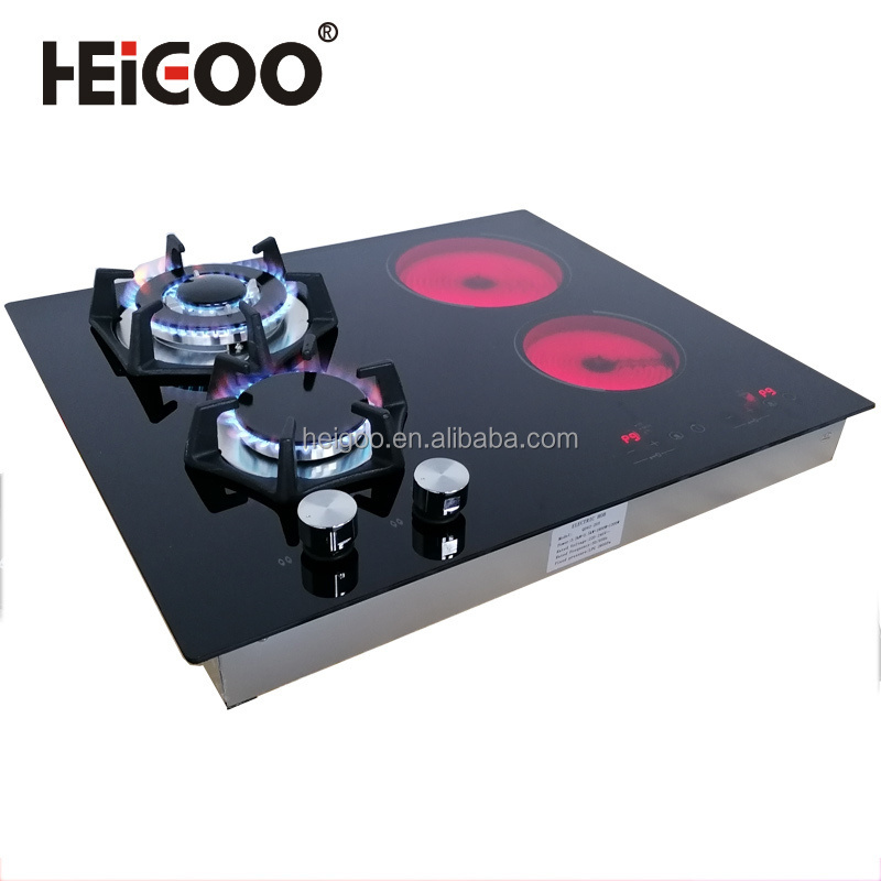 Desktop and Embedded Hybrid 4 Burners Electric Infrared Ceramic Induction Cooker And Gas Stove