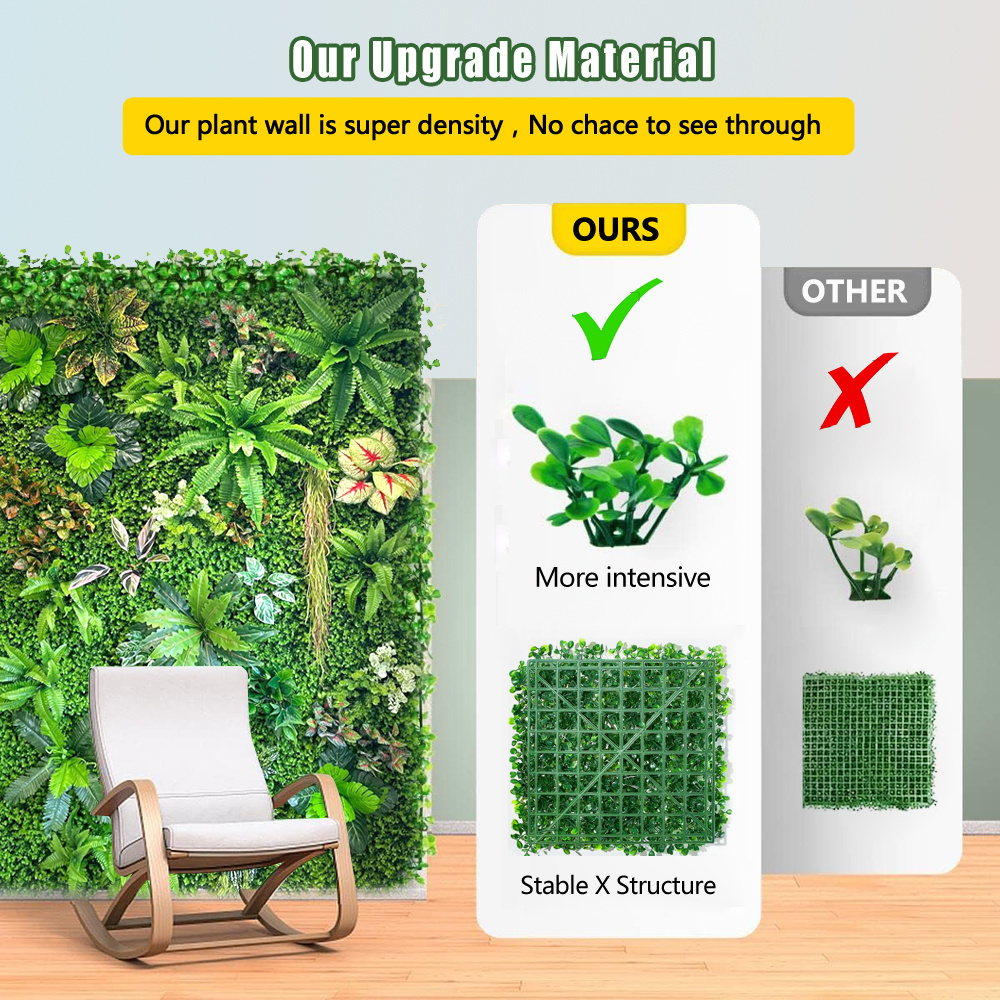 50*50cm UV resistant artificial hedge moss grass wall fence backdrop panels green wall vertical garden decor