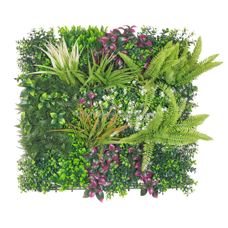 50*50cm UV resistant artificial hedge moss grass wall fence backdrop panels green wall vertical garden decor