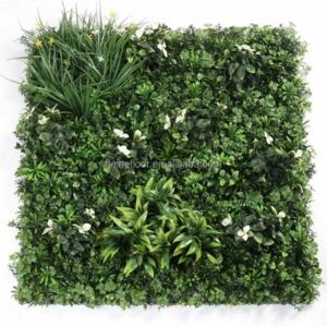 1m*1m Garden Wedding Decoration Artificial Plant Boxwood Plastic Flower Wall Landscape Fake Green Wall Panels With Uv Protection