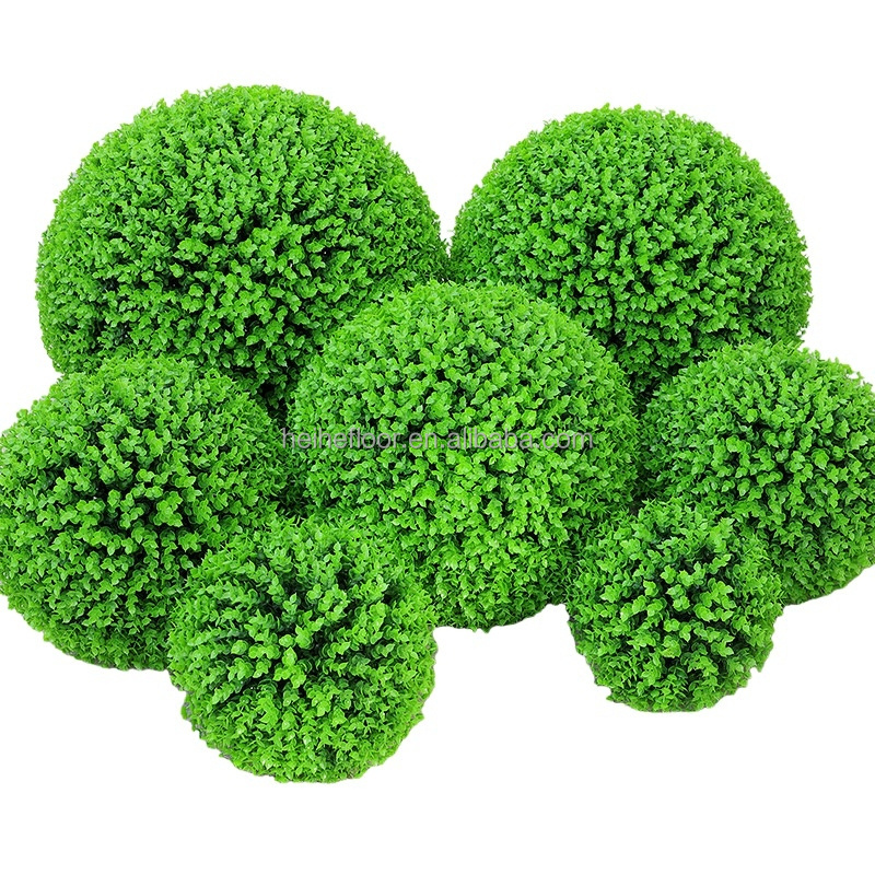 artificial topiary plant ball eucalyptus boxwood hanging grass balls for garden backyard balcony