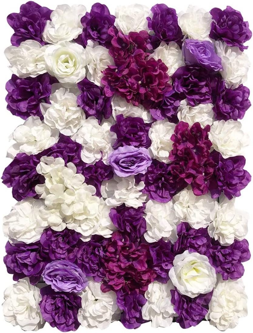 Hot Selling UV- proof Artificial Wall Flower Backdrop Silk Rose Decorative Flower Wall Panel for Wedding Party