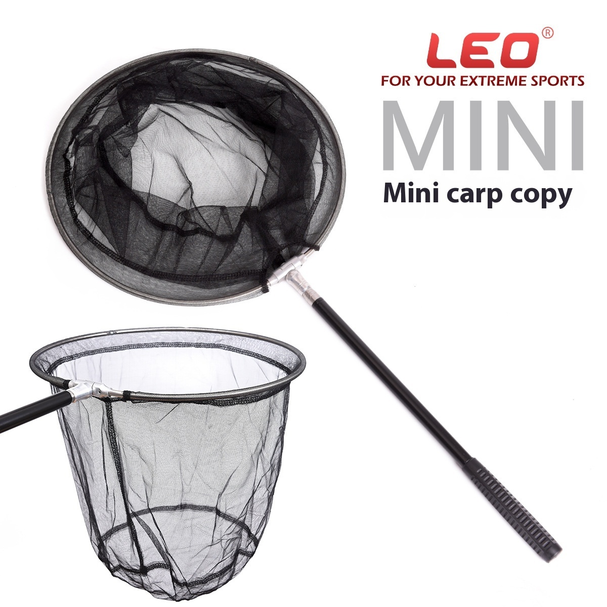 27526 LEO stainless steel mini carp fishing net, ultra short and portable fishing net