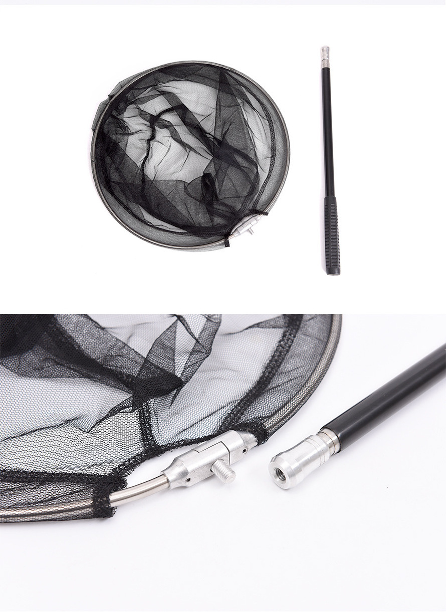 27526 LEO stainless steel mini carp fishing net, ultra short and portable fishing net