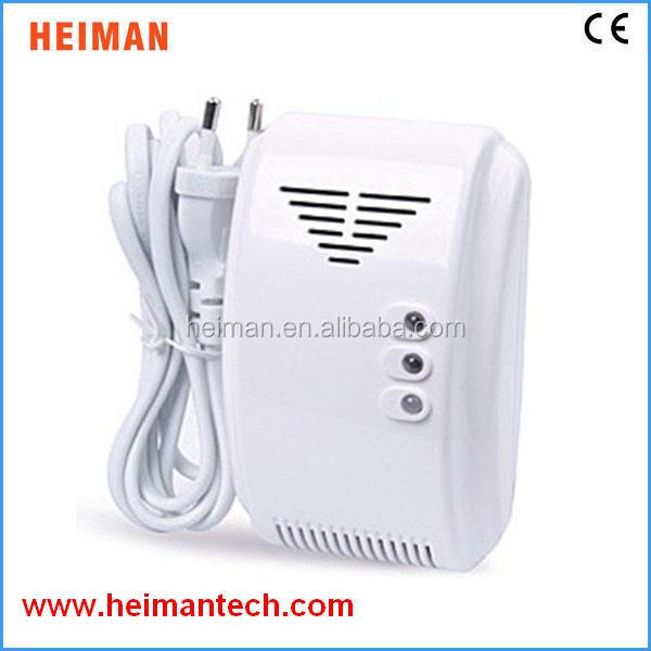 Heiman plastic cover fire alarm cooking gas leak detector + valve for home kitchen Natural / LPG gas leak alarm